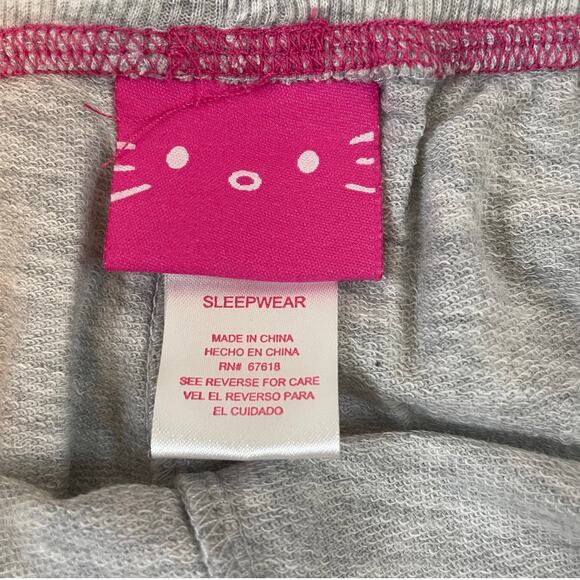 Hello Kitty Gray Cotton Sleep Jogger Pants L | Sanrio Cartoon Lounge Pajamas NWT - Picture 10 of 12